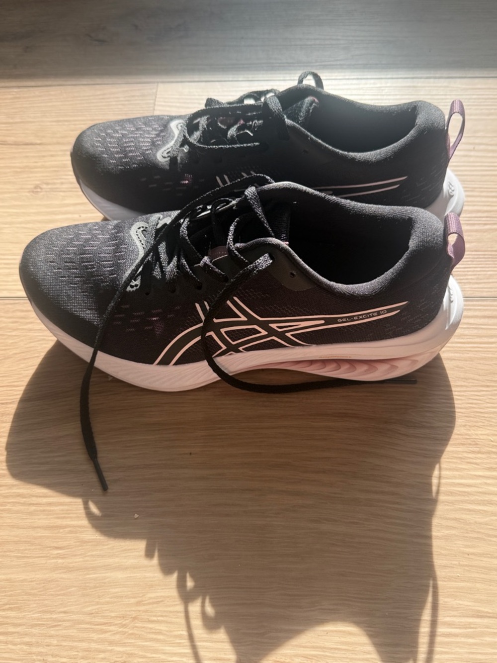 ASICS Women's Black Running Shoes with Pink Accents